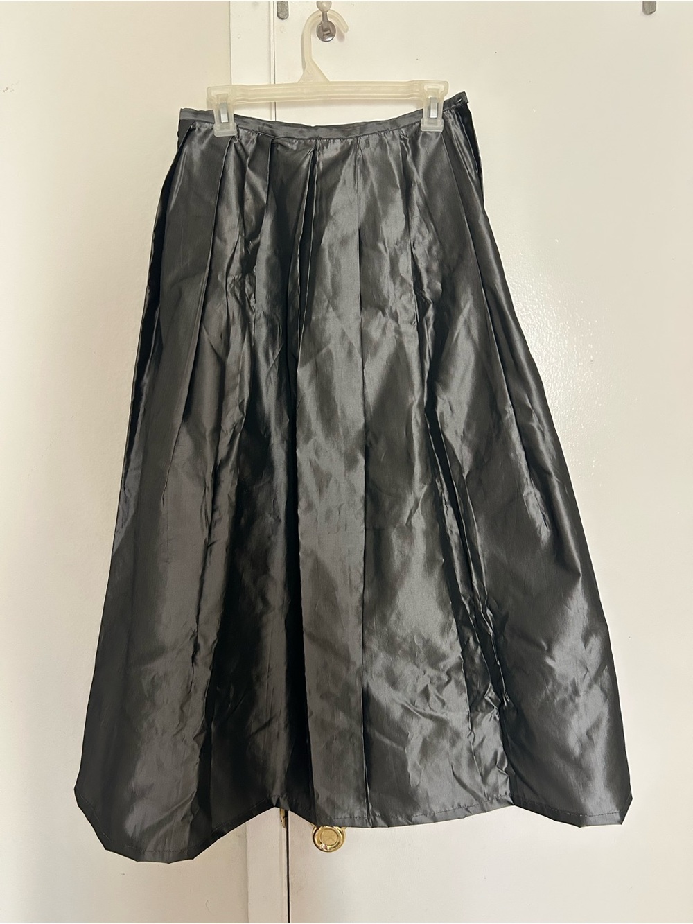 Black A-Line Satin Skirt
